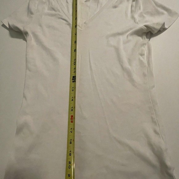Merona White V Neck XS Short Sleeve T Shirt - Picture 4 of 8